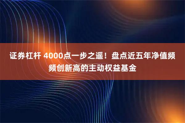 证券杠杆 4000点一步之遥!盘点近五年净值频频创新高的主动权益基金
