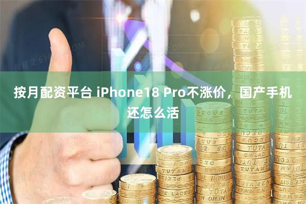按月配资平台 iPhone18 Pro不涨价，国产手机还怎么活